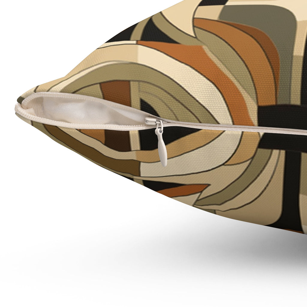Geometric Earth Tone Throw Pillow: Modern Abstract Decor