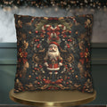 William Morris Inspired Christmas Pillow Cover: Nutcracker Santa Dark Vintage Style Holiday Accent