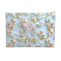 Rococo Zipper Pouch: Golden Scrollwork, Pink Flowers, Coquette Accessory