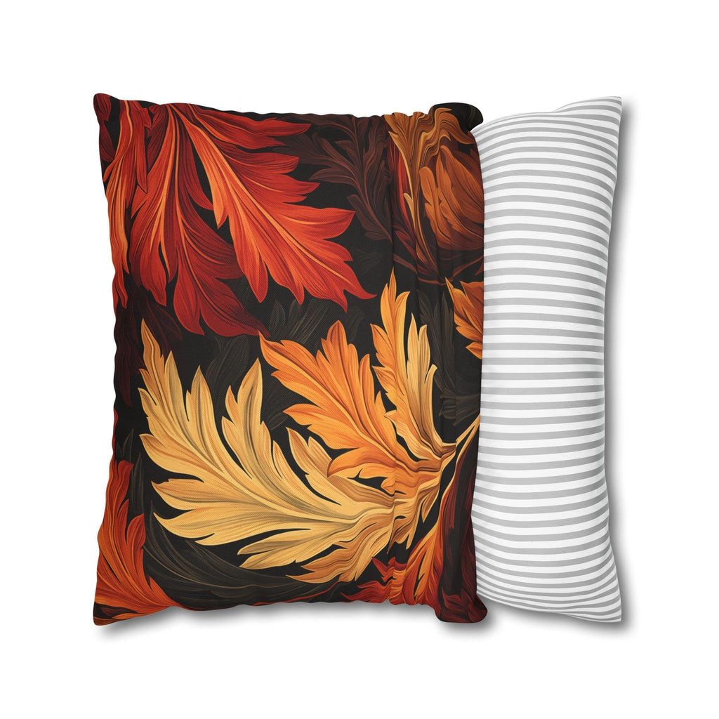 William Morris Autumn Leaves Pillow Cover: Vintage Style Harvest Swirl Accent