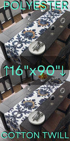 Floral French Country Table Runner: Blue Camel Farmhouse Decor