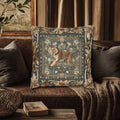 Tibetan Tiger Botanical Tapestry Pillow Cover: William Morris Inspired Garden Art