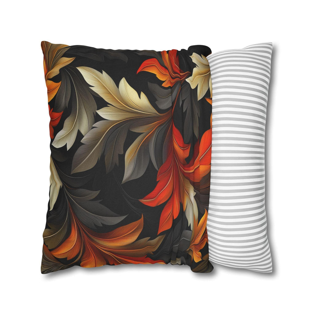 William Morris Inspired Pillow Cover: Black Autumn Leaves Tapestry Cushion