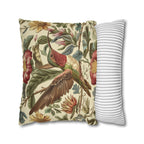 Vintage  Style William Morris Hummingbird Botanical Pillow Cover: Traditional Floral Bird Cushion Home Accent