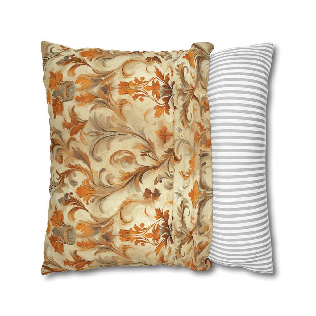 Autumn Damask Pillow Cover, Elegant Floral Design, Fall Home Decor