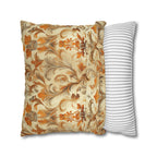 Autumn Damask Pillow Cover, Elegant Floral Design, Fall Home Decor