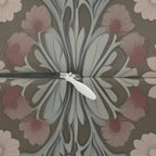 William Morris Inspired Botanical Lumbar Pillow: Soft Gray-Sage, Taupe, Blush Accent