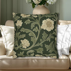 William Morris Pillow Cover: Lodden  Inspired  Sage & Cream Botanicals