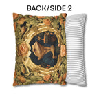Ms. Martha Spills the Tea: William Morris Inspired Whimsical Frog Pillow Cover