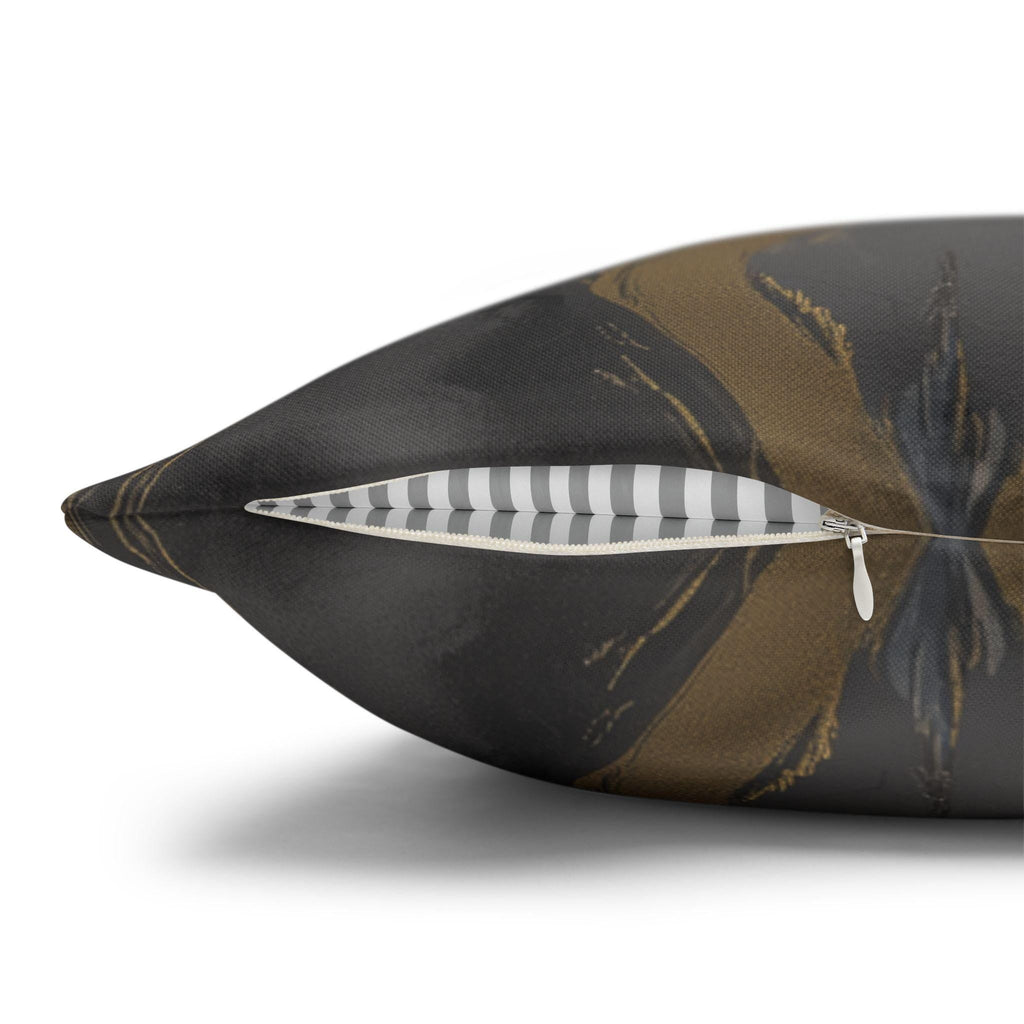 Gray & Gold Abstract Pillow Cover: Modern Glam Decor