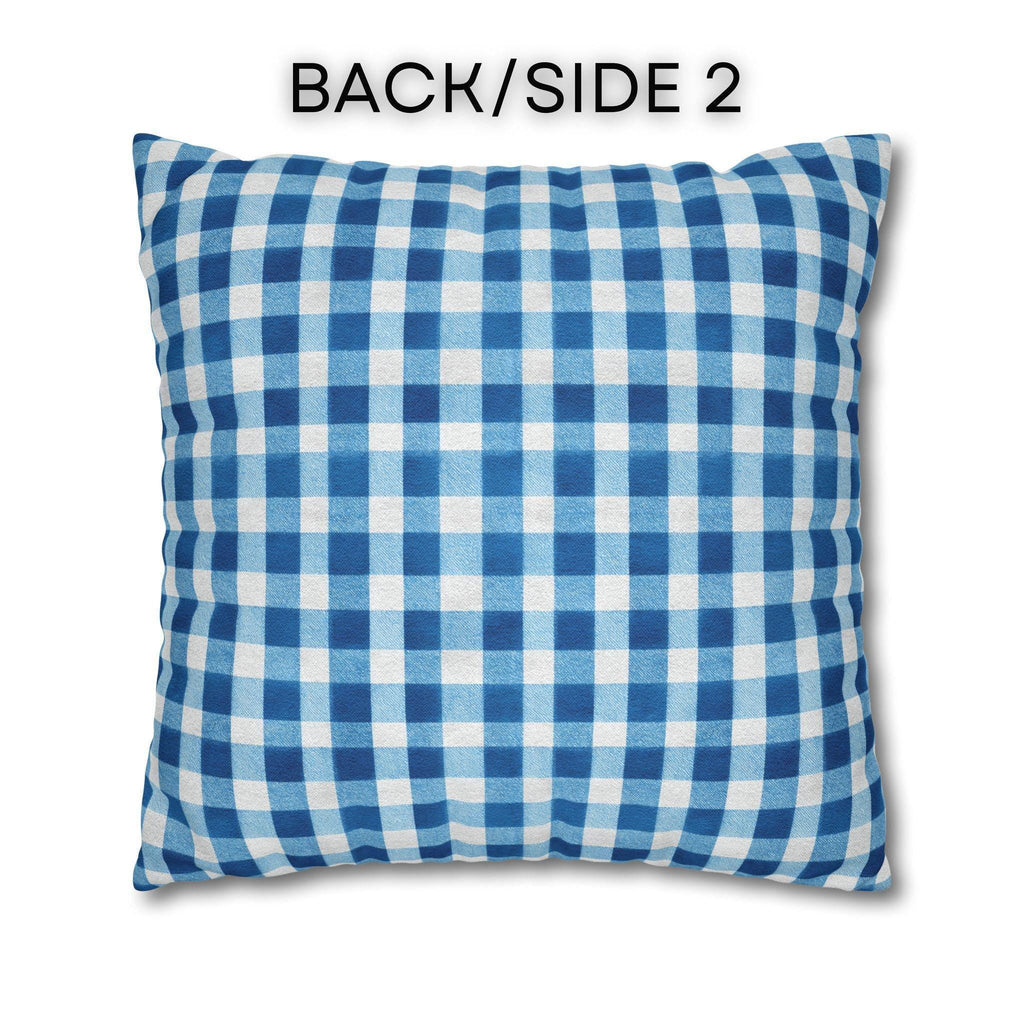 Blue Gingham Plaid Pillow Cover: Classic Farmhouse Check Accent