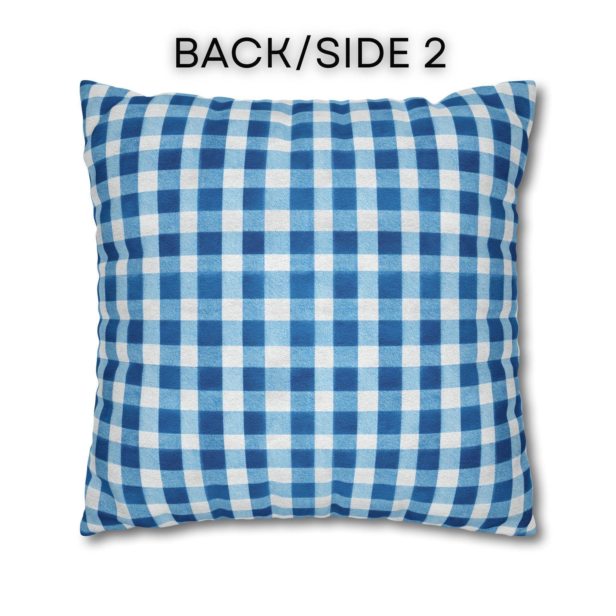Blue Gingham Plaid Pillow Cover: Classic Farmhouse Check Accent