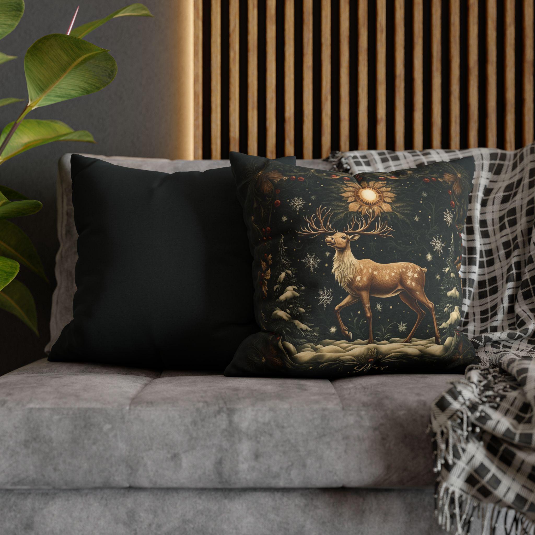 William Morris Reindeer Winter Pillowcase,  Christmas Decorative Cushion Cover