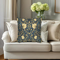 William Morris Pillow Cover: Navy Blue Champagne Vintage Pimpernel Reconstructed