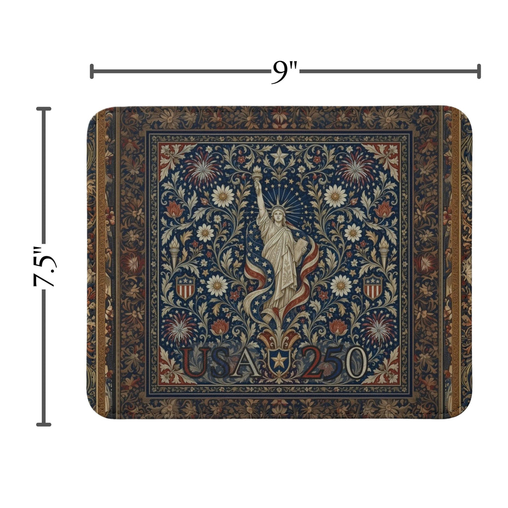 Patriotic Floral Tapestry Leather Placemat: USA 250 Keepsake Decor