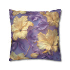 Tropical Hibiscus Floral Pillow Cover, Soft Purple Botanical Cushion