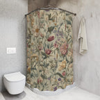 William Morris Botanical Shower Curtain: Vintage-Inspired Floral Tapestry in Soft Earthy Tones