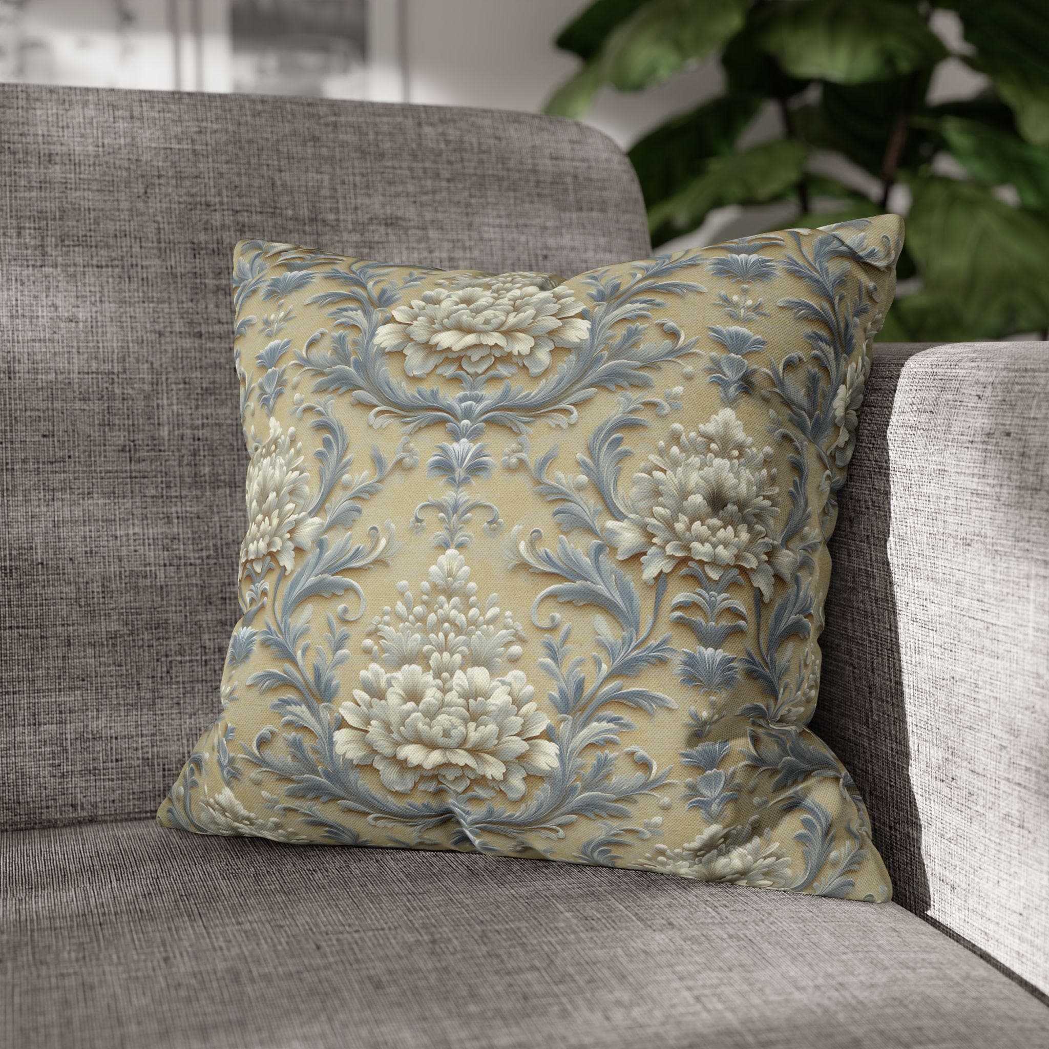 Luxurious Damask Floral Pillowcase: Elegant Throw Cover for Classic Living Room & Bedroom Decor