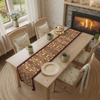 William Morris Table Runner: Burgundy and Champagne Vintage Pimpernel Reconstructed