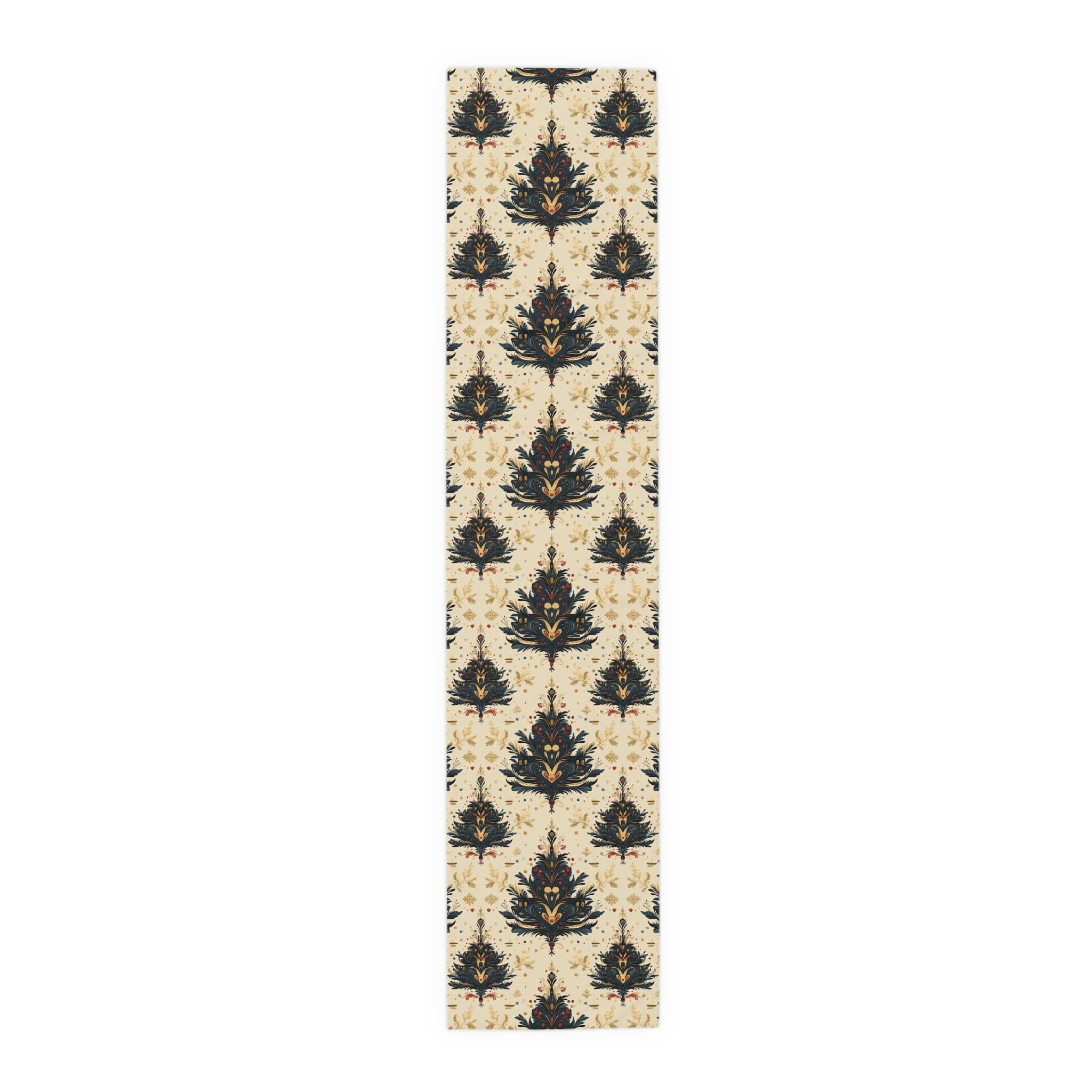 William Morris Christmas Tree Table Runner, Vintage Holiday Decor