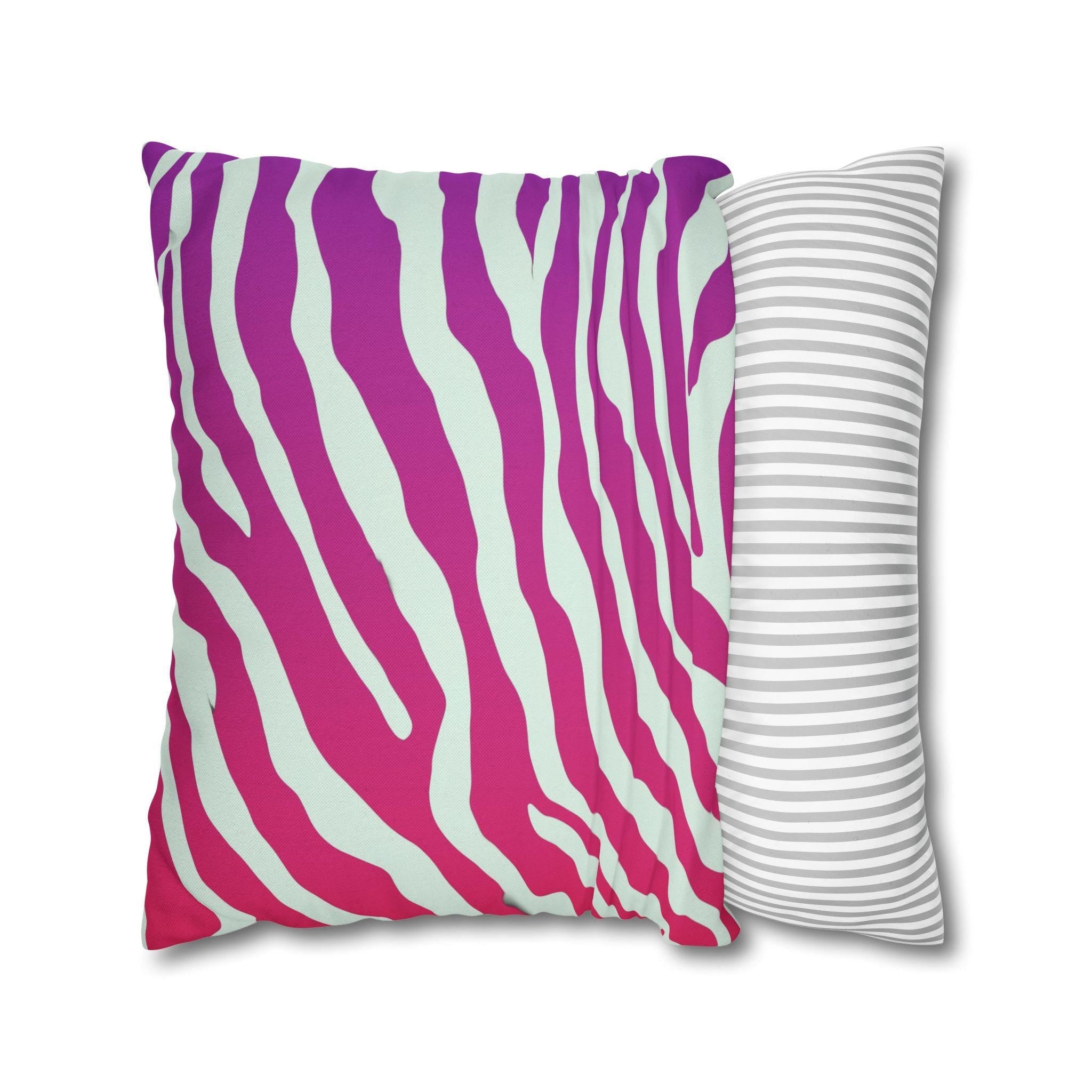 Magenta Zebra Stripe Pillow Cover: Bold Pop Art Accent for Vibrant Safari-Inspired Decor