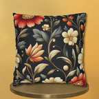 Botanical Autumn Pillow Cover, Vintage Style Floral Design
