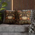 Pumpkin Thief Pillow Cover: William Morris Inspired Autumn Botanical Birds