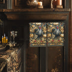 William Morris Autumn Hand Towel: Botanical Thanksgiving Turkey Decor, Grey-Blue and Gold