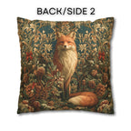 William Morris Inspired Christmas Pillow Cover: Woodland Fox Botanical Holiday Decor