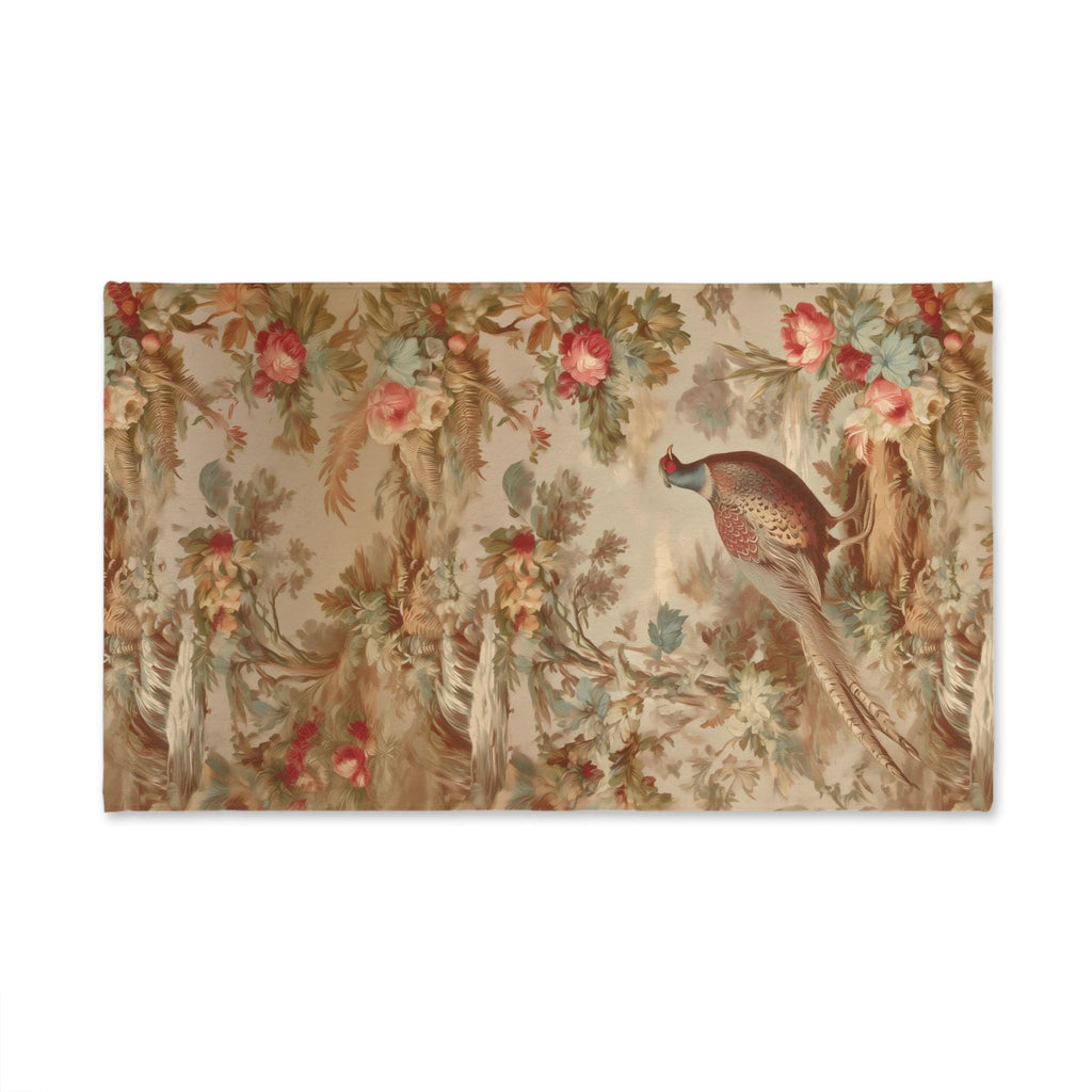 French Country Pheasant Hand Towel: Vintage Style Toile Bird Design for Kitchen or Bath