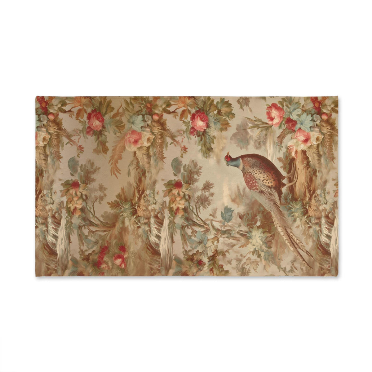 French Country Pheasant Hand Towel: Vintage Style Toile Bird Design for Kitchen or Bath
