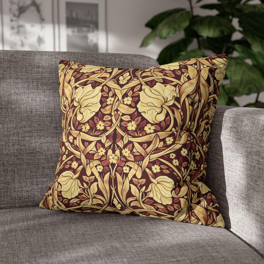 William Morris Pillow Cover: Burgundy Champagne Vintage Pimpernel Reconstructed
