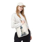 Coastal Lighthouse Tote: Durable Canvas Beach Bag in Blue - Nautical Carryall (S/M/L Available)