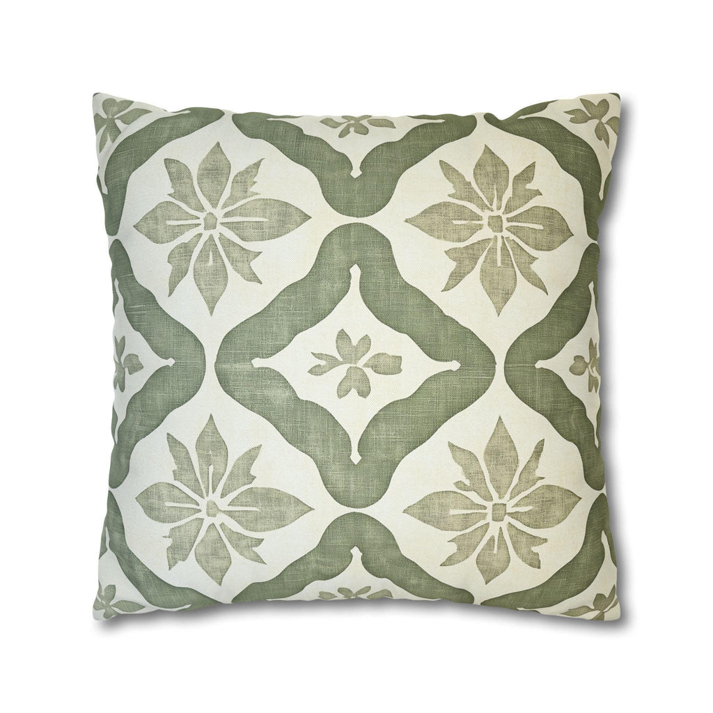 Moroccan Damask Pillow Cover: Sage Green and Ivory Classic Accent