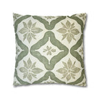 Moroccan Damask Pillow Cover: Sage Green and Ivory Classic Accent
