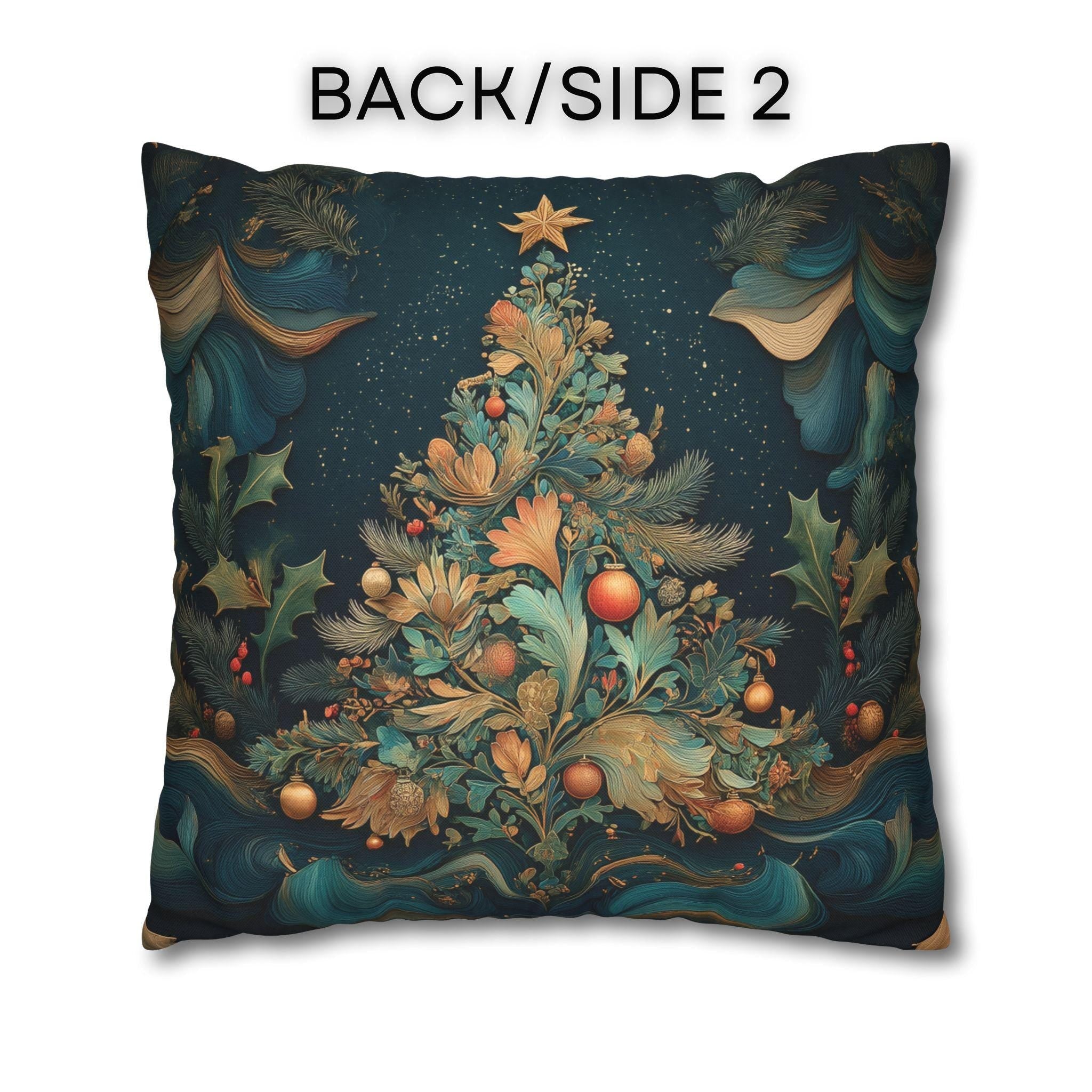 William Morris Inspired Pillow Cover: Antique Tapestry Style Christmas Holiday Decor