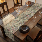 William Morris Inspired Table Runner: Earth Tone Floral Tapestry