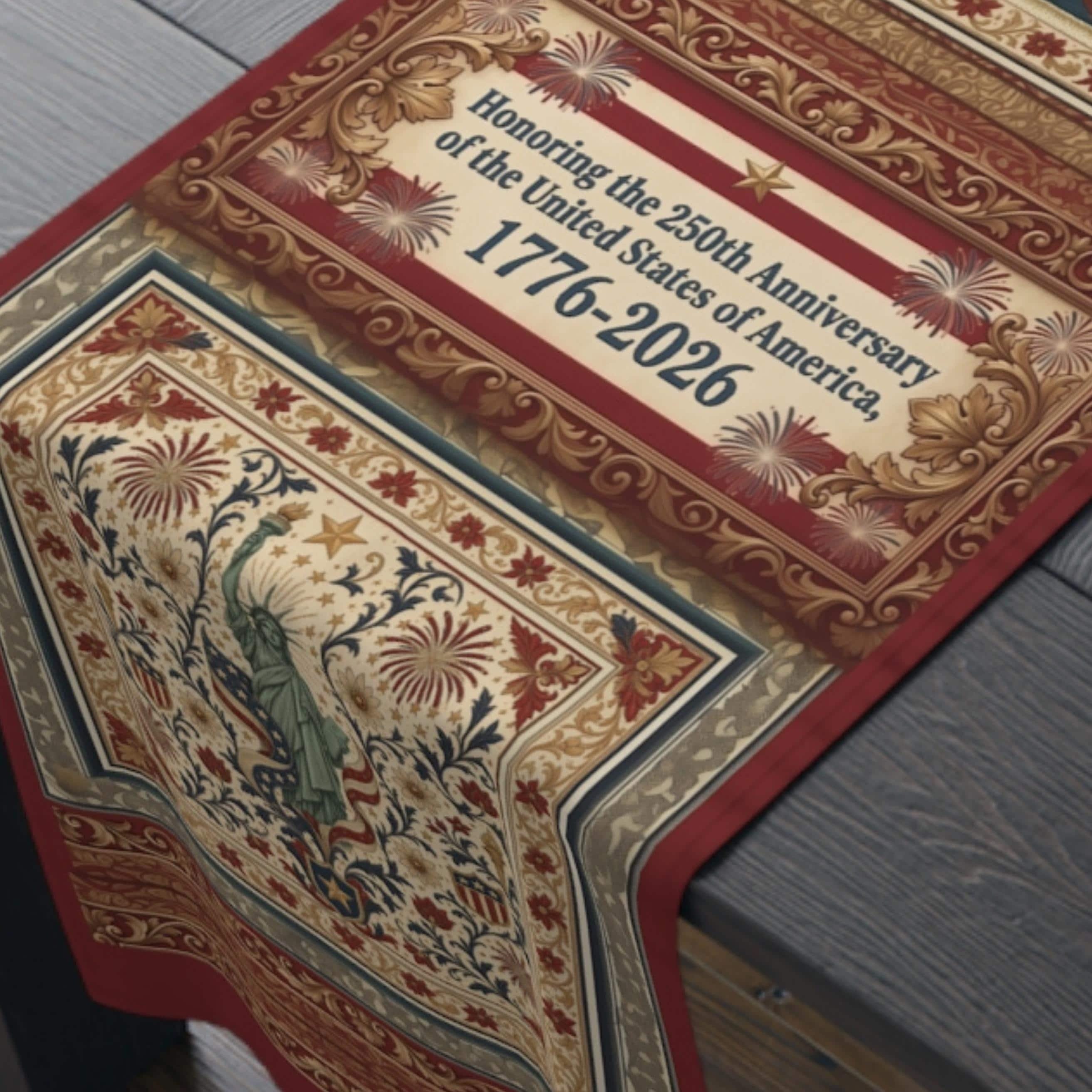 Patriotic Table Runner: America 250th Anniversary Home Decor