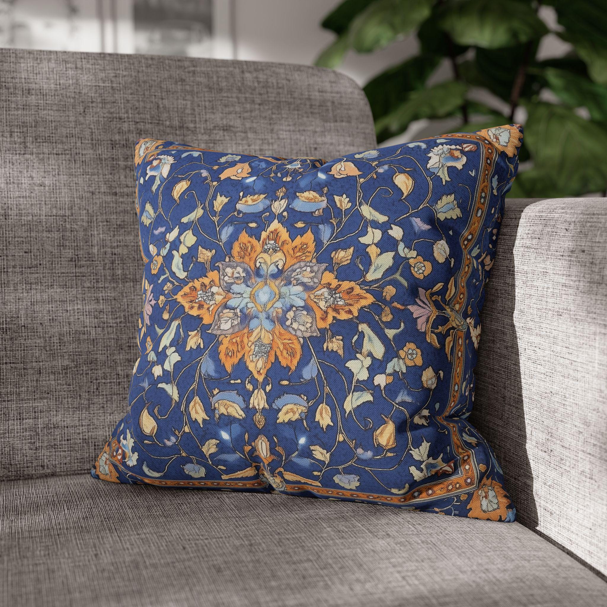Bohemian William Morris Floral Pillowcase: Persian-Inspired Cushion Cover for Bedroom Decor