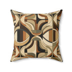 Geometric Earth Tone Throw Pillow: Modern Abstract Decor