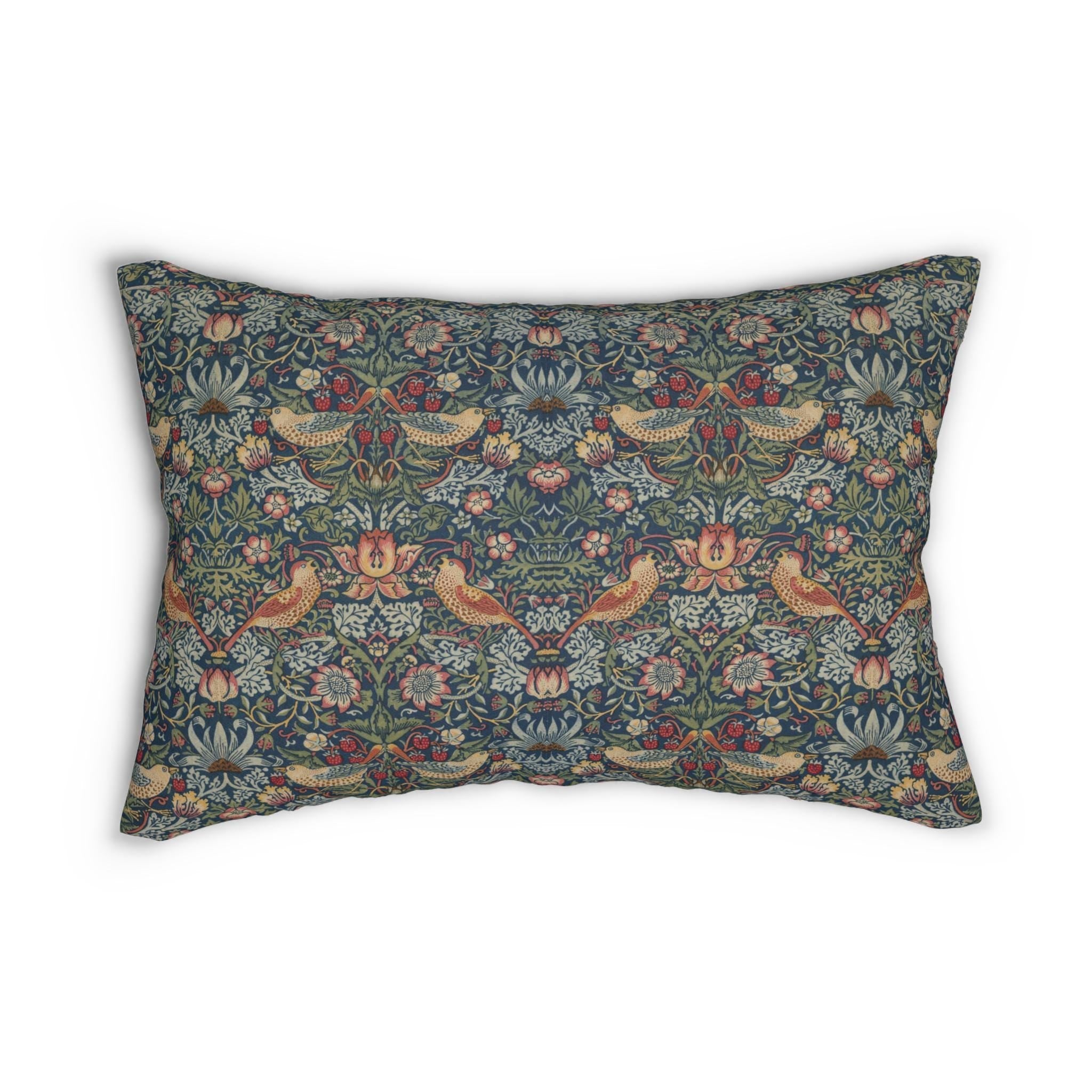 Strawberry Thief Heritage Lumbar Pillow: William Morris Classic Reimagined