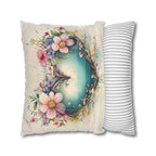 Romantic Floral Heart Wreath Pillowcase: Whimsical Square Cushion Cover for Home Decor & Gifts