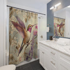 Hummingbird Hand Towel: William Morris Style Floral Bathroom Decor
