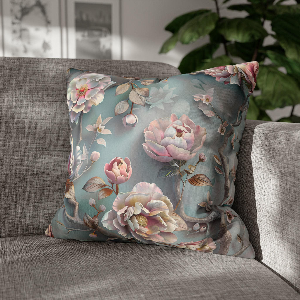 Chinoiserie Peony Pillow Cover: Pink Floral Cushion