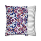Ikat Floral Medallion Pillow Cover, Purple Blue Red Cushion