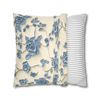 Chinoiserie Pillow Cover: Blue Peony Floral Design