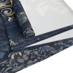 Navy Blue and Gold Damask Table Runner: Farmhouse Chic Decor