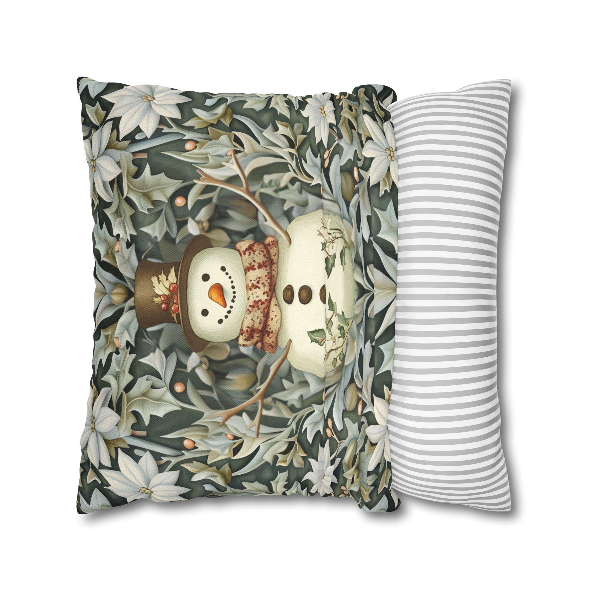 William Morris Snowman Pillow Cover: Holiday Home Decor