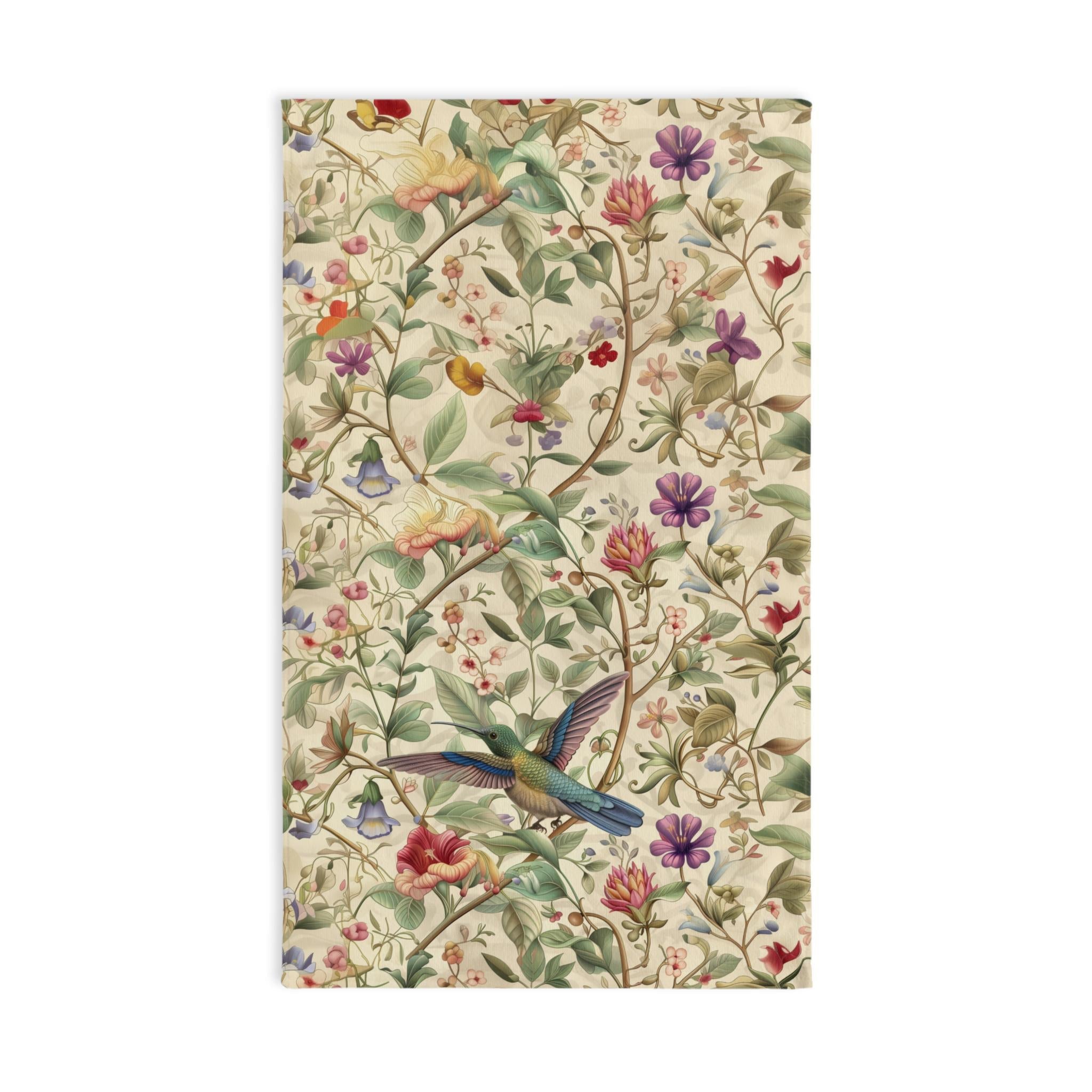 William Morris Hummingbird Botanical Hand Towel: Vintage Floral Vine Design for Cottagecore Bathroom