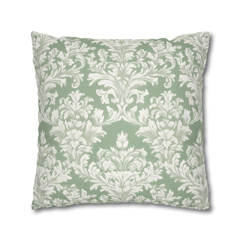 Damask Muted Green Pillow Cover, Elegant Square Cushion Cover
